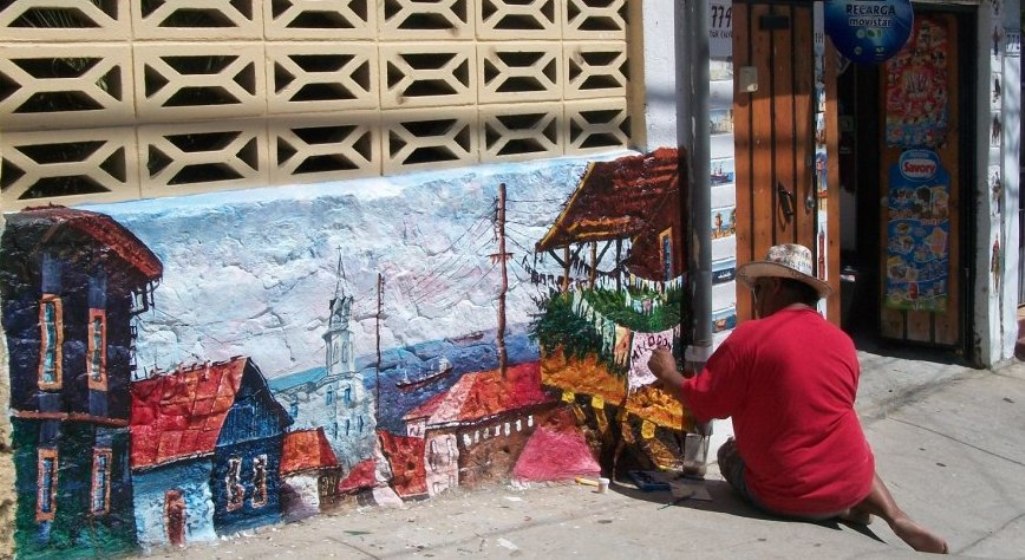 Un muralista que descubrimos caminando por Valparaiso